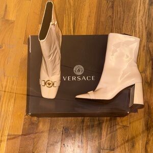 Versace Beige Heeled Boots